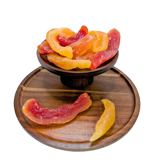 Papaya und Melonenstreifen (getrocknet, kandiert)