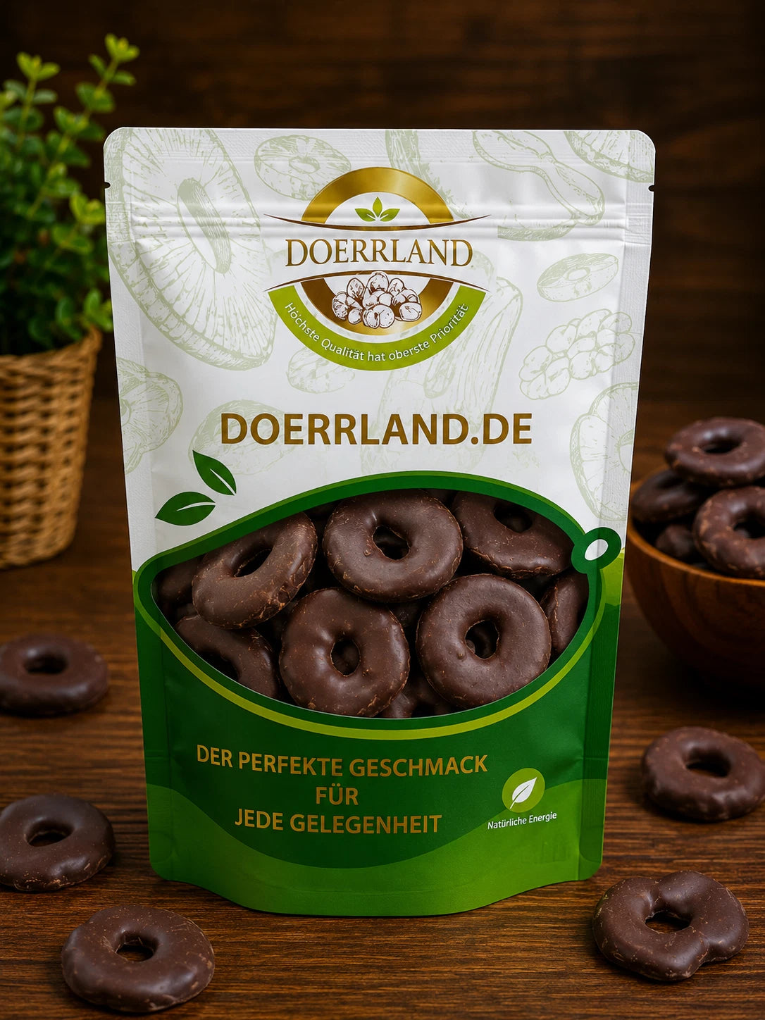 Apfelringe mit zartbitterschokolade