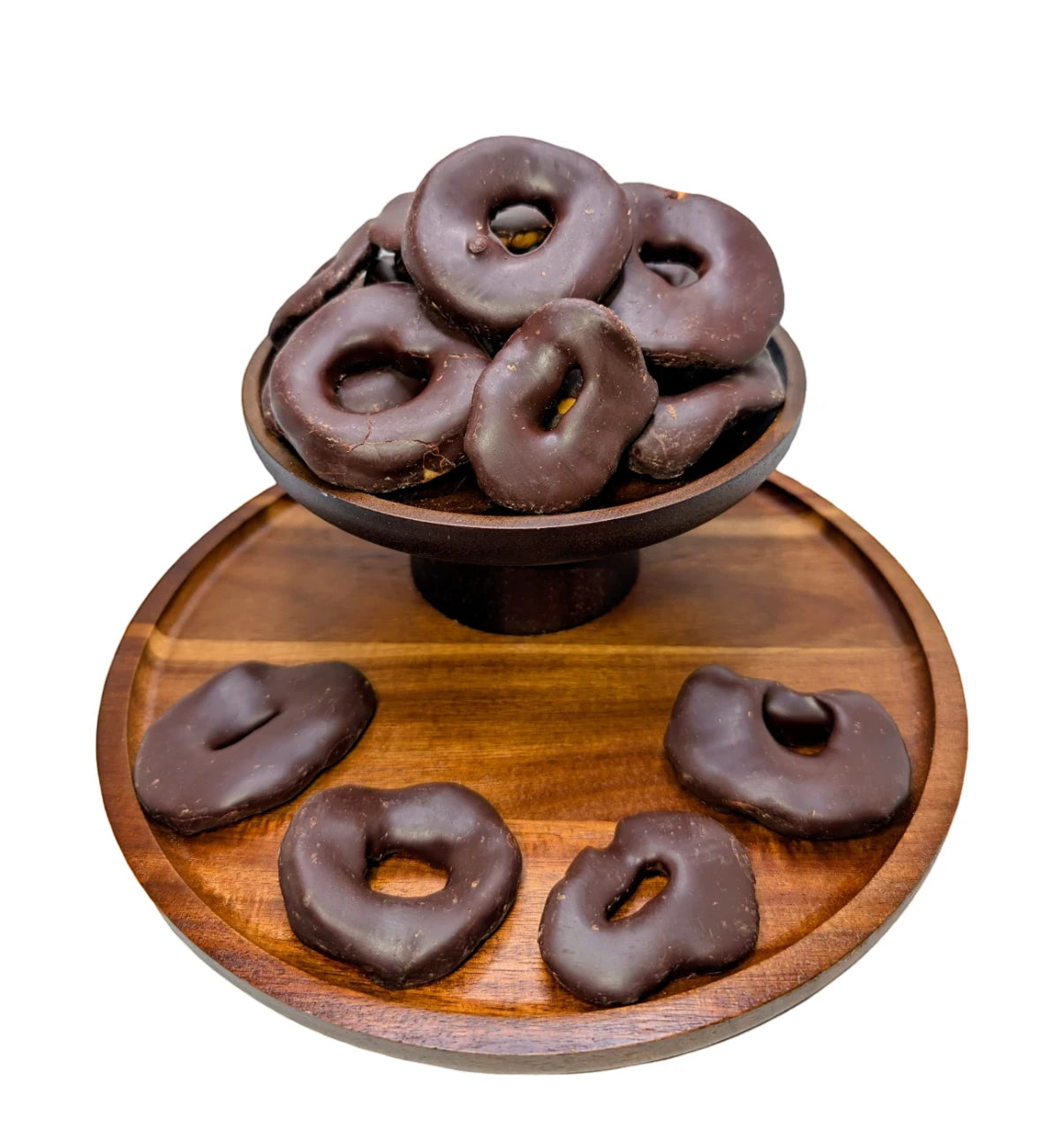 [Apfelringe mit Zartbitterschokolade ]  [100g/250g/500g/1kg] Dörrland