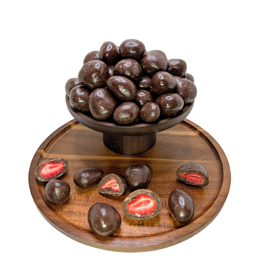 [ Erdbeeren Gefriergetrocknet in Zartbitterschokolade]  [100g/250g/500g/1kg] Dörrland