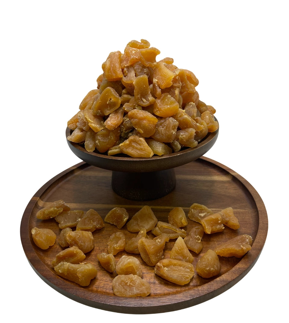 [Ingwerstücke getrocknet (ohne Zucker, scharf)] [100g/250g/500g/1kg] Dörrland
