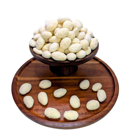 [ Mandelkerne in weißer Schokolade mit Kokosflocken]  [100g/250g/500g/1kg] Dörrland